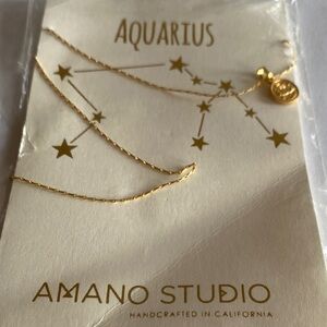 Amano Studio 14k over brass Aquarius Gold Zodiac Necklace